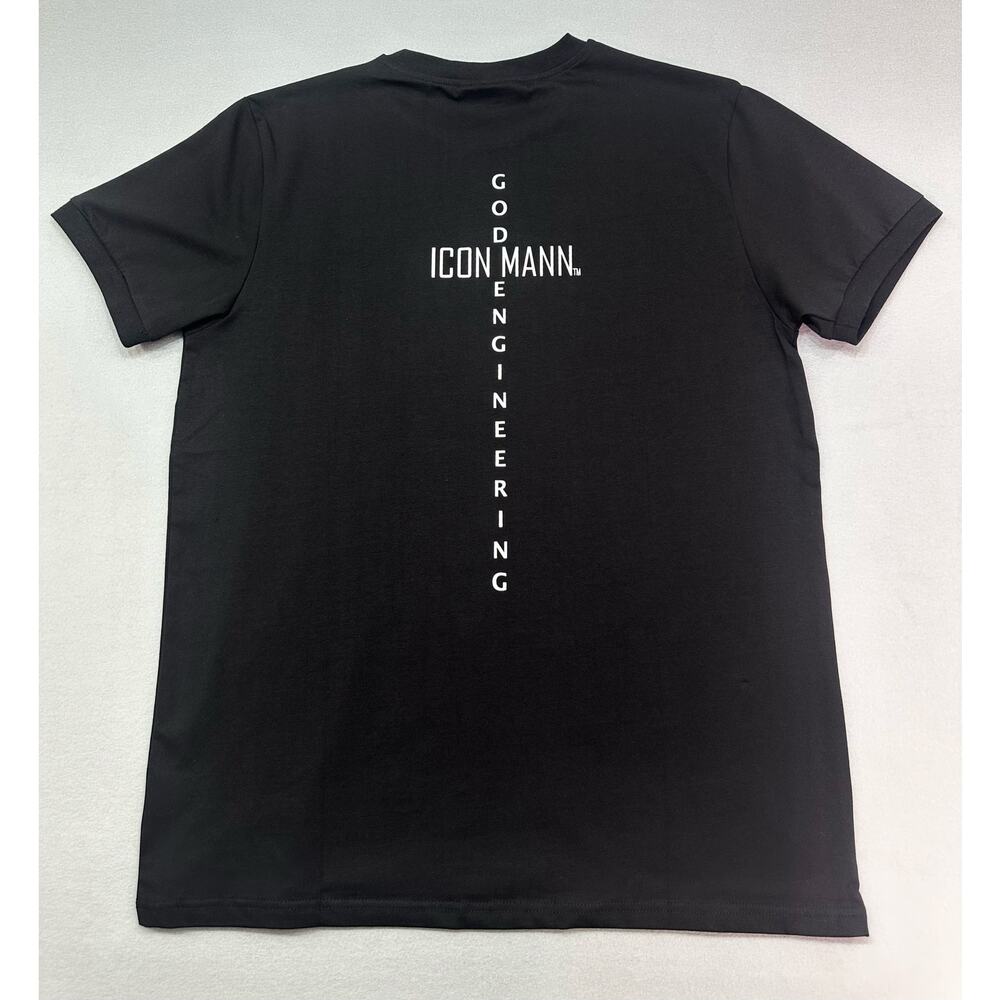 NWT ICON MANN God Engineering Cross Black Tee Size XL Faith Based Streetwear - Picture 5 of 10